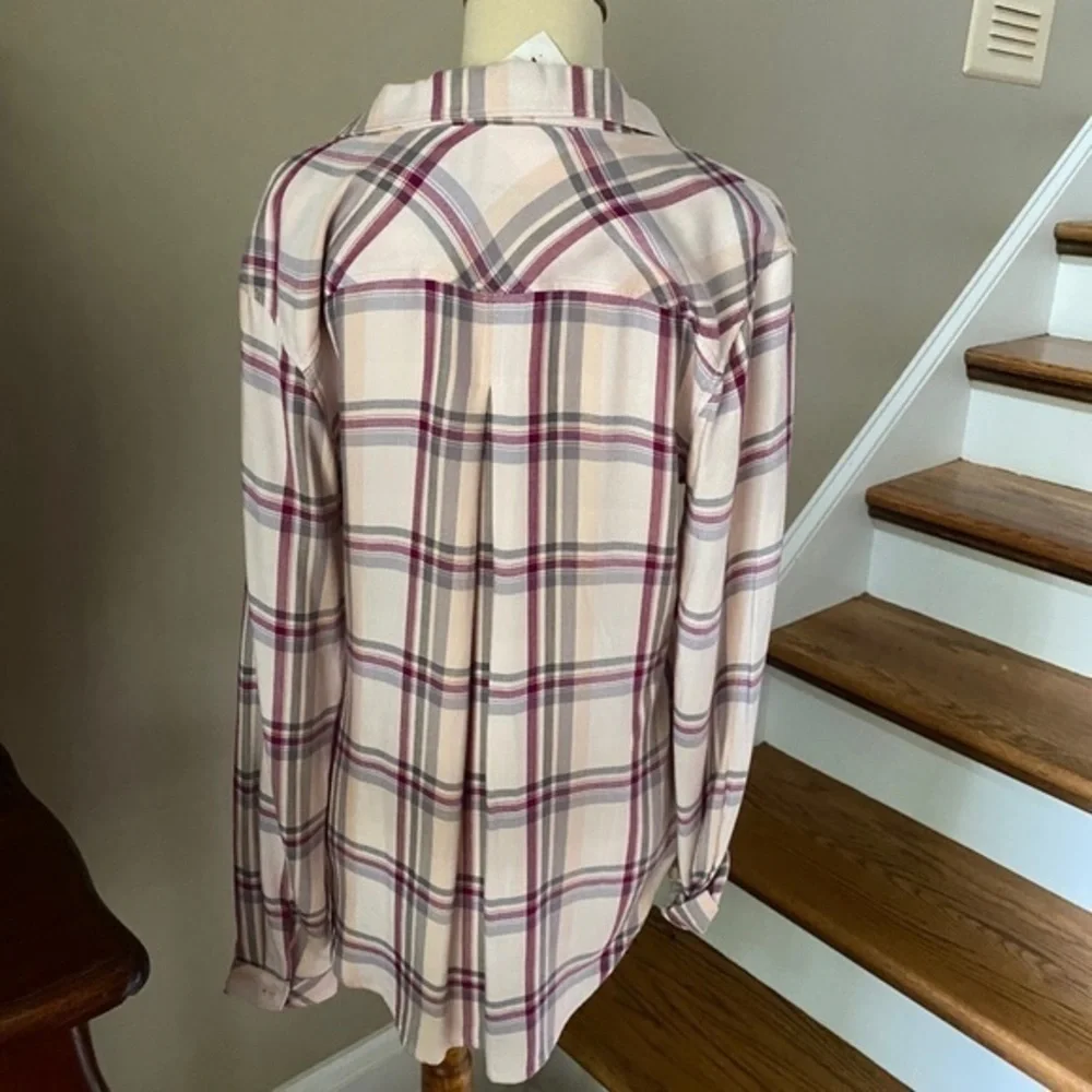 Anthropologie Pink Plaid Button Down Shirt - Picture 8 of 8